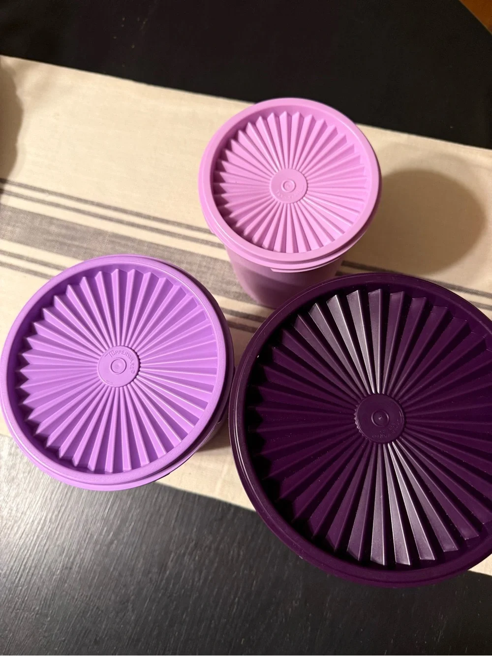 Tupperware Heritage 3-piece purple canister set